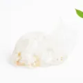 Clear resin crystal cat figurine filled with natural stones, cute desktop decor ornament. - White Crystal