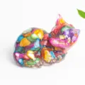 Natural crystal crushed stone epoxy resin cat figurine desktop ornament for home office - Colorful Shell