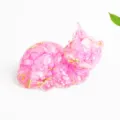 Natural crystal resin cat ornament pink glitter desktop decor cute kitten figurine - Dark Rose Quartz