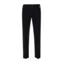 Men's black velvet trousers slim fit formal dress pants wedding party tuxedo pants - 4XL / Bottoms / Black