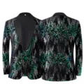 Blazer noir à sequins pour homme veste de smoking brillante pour soirée et spectacle. - 4XL / Hauts
