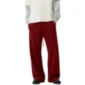 Herren Damen Lässige Lose Jogginghose Rot Weites Bein Kordelzug Hose Herbst Mode Stil - Burgunderrot