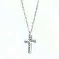 Titanstahl Zirkon Kreuz Halskette fuer Damen, elegante Schluesselbein Kette Schmuck. - Kreuz Stil (N0022S)