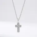 Titanstahl Zirkon Kreuz Anhänger Halskette, silberne Schlüsselbeinkette Modeschmuck. - Kreuz Stil (N0026S)