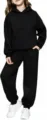 Ensemble sweat à capuche noir et pantalon pour enfants, vêtement décontracté d'automne confortable. - 100cm / Haut Et Bas / Noir
