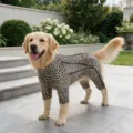 Leopard Print Dog Jumpsuit Full Body Dog Clothes Soft Breathable Pet Onesie for Large Dogs - S / Brown Leopard