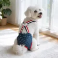 Bragas sanitarias lavables para perros con tirantes, pañal con estampado de estrellas para mascotas. - XS / Estrella Azul