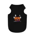 Zwarte Halloween pompoen honden vest ademend zomerkleding huisdier tanktop shirt - S / Zwart Pompoen Monster