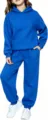 Ensemble sweat à capuche et pantalon de survêtement uni pour enfants, mode quotidienne. - 100cm / Haut Et Bas / Bleu Saphir