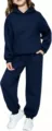 Enfants Bleu Marine Uni Sweat À Capuche Et Pantalon De Jogging Ensemble - 100cm / Haut Et Bas / Bleu Marine