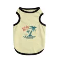 Cute summer pet dog vest with tropical beach palm tree print, breathable and comfortable fabric. - Beige Coconut Tree