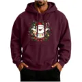 S / Hauts / Rouge Vin (Imprimé de Dessin Animé de Noël)