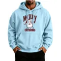 S / Hauts / Bleu Ciel (Imprimé Père Noël Vintage)