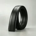 Men's black leather automatic belt strap 3.5cm width ratchet replacement leather belt - 110cm / Black