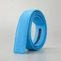Blue automatic leather belt strap 3.5cm wide replacement waist strap for men daily wear - 110cm / Blue