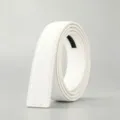 Men's White Automatic Belt Strap 3.5cm Replacement Leather Belt Without Buckle New - White