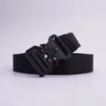 Cinturón táctico de nailon para hombre con hebilla de liberación rápida, cinturón de lona para exterior. - Hebilla Cobra / 120cm / Negro