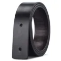 Cinturon de hombre negro de cuero automatico correa de repuesto sin hebilla casual - PU Negro / 110cm