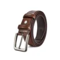 Cinturón Marrón de Hombre de Piel PU con Hebilla Metálica Casual de Negocios Variante - 110cm / Café