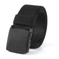 Cinturón táctico de nailon negro con hebilla de plástico resistente para actividades al aire libre. - 125cm / Negro