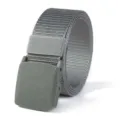 Cinturón táctico de nailon gris para hombre con hebilla de plástico, sin metal ni imán. - 125cm / Gris