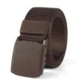Cinturon tactico de nailon para hombre hebilla de plastico aire libre marron duradero - 125cm / Café