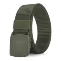 Army green nylon tactical belt variant with plastic buckle for men daily outdoor sports - Army Green