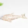 Ornement en résine de dauphin en pierre de cristal naturelle pour décoration de bureau. - Quartz rose