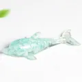 Figurine Dauphin en Résine Cristal Naturel Pierre Concassée Décoration de Bureau - Aigue-marine