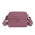 Damen Umhaengetasche Oxford Stoff Freizeit Schultertasche Kleine Quadratische Tasche - Rosarot