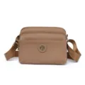 Damen Nylon Umhaengetasche Mehrfachtaschen Laessige Schultertasche Khaki kleine Handtasche chic - Khaki