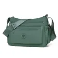 Damen Nylon Umhaengetasche Freizeit Multi Taschen Schultertasche gruen Hauptansicht neu - Groß (7313) / Grün