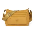 Damen Nylon Umhängetasche lässige Mehrfachtaschen Schultertasche stilvolle Reisehandtasche gelb - Klein (7314) / Gelb