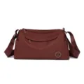 Modische Damen Nylon Umhängetasche, lässige Multi-Taschen Alltag Reise Handtasche. - Weinrot