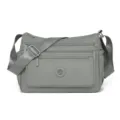 Damen Nylon Umhängetasche lässige Mehrfachtaschen Schultertasche in elegantem Grau. - Klein (7314) / Rauchgrau