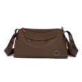Braune Nylon Schultertasche für Damen, lässige leichte Umhängetasche, modische Alltagstasche. - Kaffeebraun