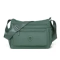 Damen Nylon Umhängetasche Mehrfachtaschen lässige Schulter Reisetasche grüne Farbe - Klein (7314) / Grün