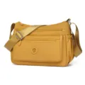 Stilvolle Damen Nylon Umhängetasche lässige Mehrfachfächer Reise Dumpling Tasche - Groß (7313) / Gelb