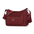 Bordarote Nylon Umhängetasche, lässige Schulter Dumpling Reisetasche mit Fächern für Damen. - Groß (7313) / Weinrot