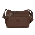 Braune Nylon Umhängetasche Damen lässig Mehrere Fächer Crossover Tasche vielseitig. - Klein (7312) / Kaffeebraun