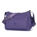 Damen Nylon Umhängetasche lässige Mehrfach-Fach Schulter Reise Handtasche in Lila Farbe - Groß (7313) / Lila