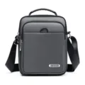 Herren vertikale Nylon Umhaengetasche, Business Messenger Tasche mit Griff und Schultergurt. - Grau