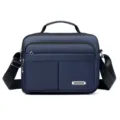 Mehrlagige Umhängetasche für Herren, lässige Business Messenger Tasche mit Tragegriff. - Blau