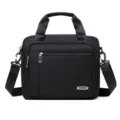 Herren Freizeit Business Umhaengetasche stilvolle Nylon Schultertasche mit Griff. - Schwarz