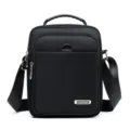 Herren Schwarze Nylon Vertikale Umhängetasche Business Freizeit Crossbody Handtasche - Schwarz
