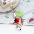 Süßer Gummibärchen Stern Herz Handy Anhänger für Damen Taschen und Schlüssel Dekoration. - Grüner Perlenstil (S-YG26028B)