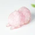 Crystal Pomeranian Dog Figurine Resin Filled Pink Gemstone Cute Animal Home Decor Piece - Rose Quartz