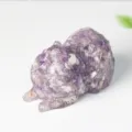 Purple Crystal Pomeranian Dog Figurine Resin Filled Home Decor Cute Animal Sculpture - Dreamy Purple