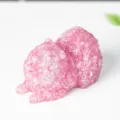 Pink crystal resin Pomeranian dog figurine, cute home decor ornament for animal lovers. - Dark Pink
