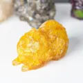 Crystal Pomeranian dog figurine resin gemstone animal sculpture home decor amber yellow - Citrine